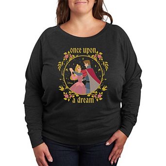 Disney's Sleeping Beauty Aurora & Prince Phillip Plus Size Once Upon A Dream French Terry Long Sleeve Tee
