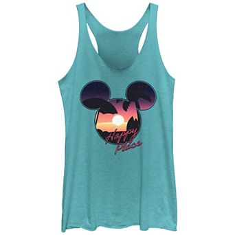 Disney's Mickey Mouse Sunset Happy Place Juniors' Racerback Tank Top