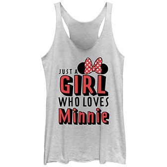 Disney's Minnie Mouse Just A Girl Who Loves Minnie Juniors' Racerback Tank Top