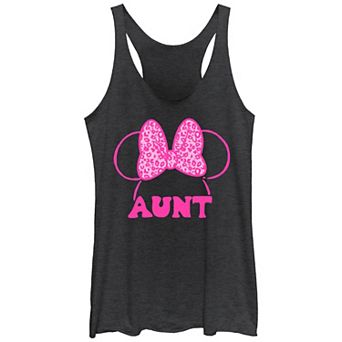 Disney's Minnie Mouse Aunt Leopard Print Bow Women's Racerback Tank Top