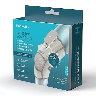 HoMedics Modulair Compression System Knee Wrap + Battery Bundle