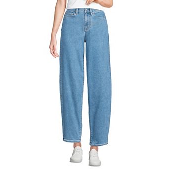Women's Lands' End Denim Barrel Leg Ankle Jeans
