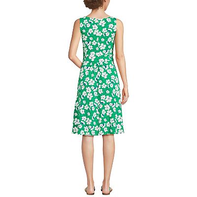 Women s Lands End Pleated Fit and Flare Dress