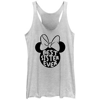 Disney's Minnie Mouse Best Sister Ever Juniors' Racerback Tank Top
