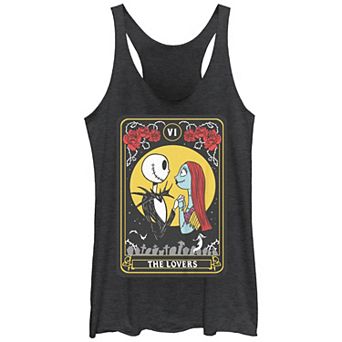 Disney's The Nightmare Before Christmas The Lovers Tarot Card Juniors' Racerback Tank Top