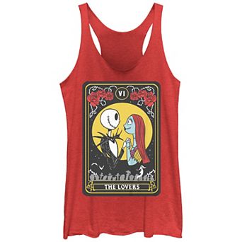 Disney's The Nightmare Before Christmas The Lovers Tarot Card Juniors' Racerback Tank Top