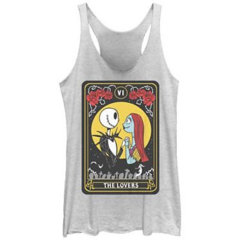 Disney's The Nightmare Before Christmas The Lovers Tarot Card Juniors' Racerback Tank Top