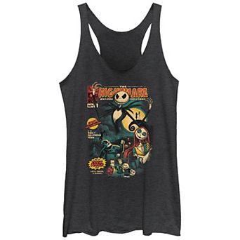 Disney's The Nightmare Before Christmas Graphic Novel Cover Juniors' Racerback Tank Top