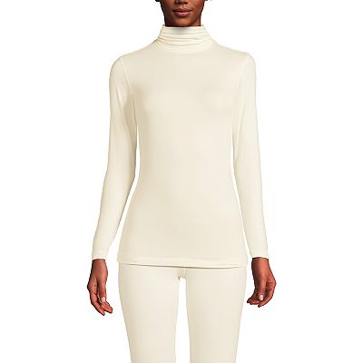 Women s Lands End Thermaskin Turtleneck Long Underwear Top