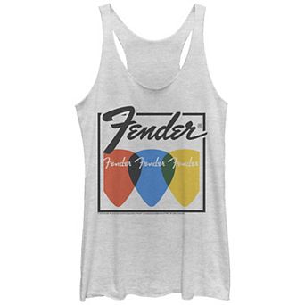 Juniors' Fender Guitar Picks Racerback Tank Top