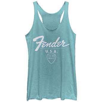 Juniors' Fender USA Guitar Pick Racerback Tank Top