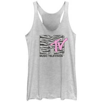 Juniors' MTV Zebra Print Logo Racerback Tank Top