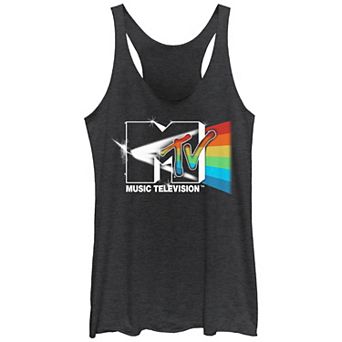 Juniors' MTV Rainbow Beam Logo Racerback Tank Top