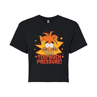Disney / Pixar's Inside Out 2 Anxiety Juniors' Too Much Pressure Cropped Tee