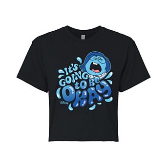 Disney / Pixar's Inside Out 2 Sadness Juniors' It's Going To Be OK Cropped Tee