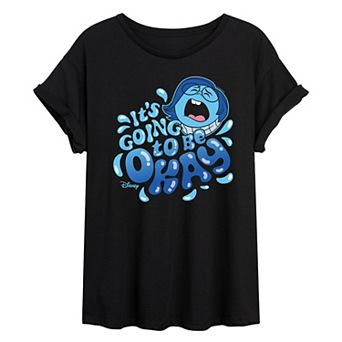 Disney / Pixar's Inside Out 2 Sadness Juniors' It's Going To Be OK Oversized Tee
