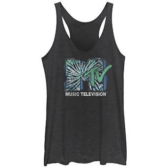 Juniors' MTV Tie Dye Print Logo Racerback Tank Top