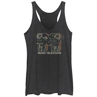 Juniors' MTV Wildflowers Print Logo Racerback Tank Top