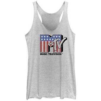 Juniors' MTV USA Flag Print Logo Racerback Tank Top
