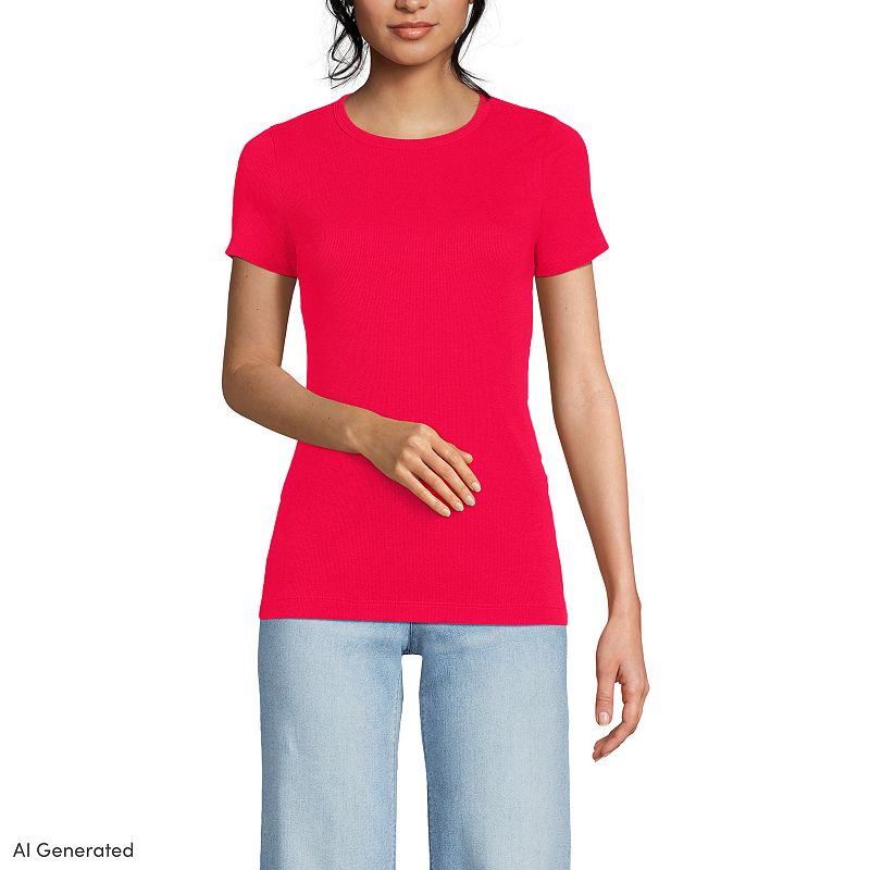 Women's Lands' End Women's Micro Rib Tee,