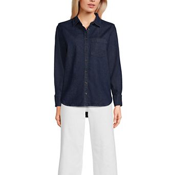 Women's Lands' End Soft Denim Button-Down Shirt