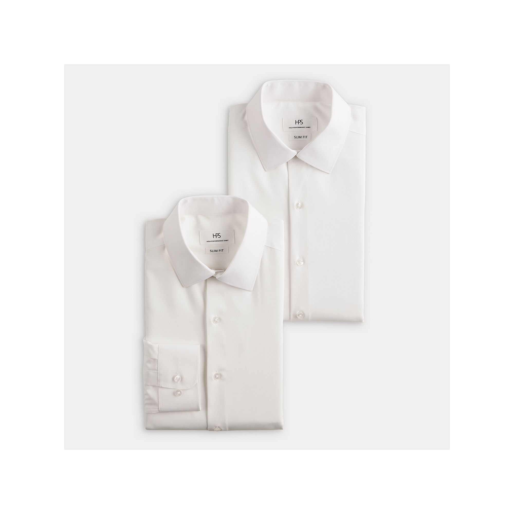 Mens 2-Pack Slim-Fit Performance Dress Shirts, Size: XL-34/35, White And W