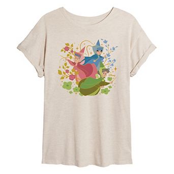 Disney's Sleeping Beauty Juniors' Fairy Godmothers Oversized Tee