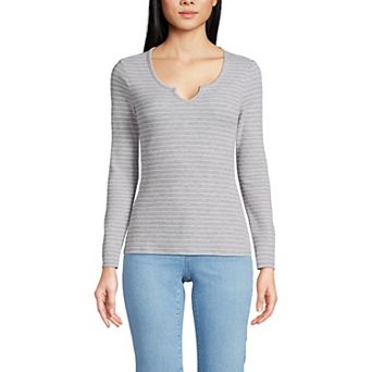 Women's Lands' End Waffle Notch Neck Top