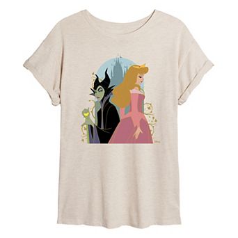 Disney's Sleeping Beauty Maleficent & Aurora Juniors' Oversized Tee