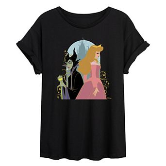 Disney's Sleeping Beauty Maleficent & Aurora Juniors' Oversized Tee