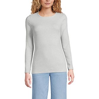 Women's Tall Lands' End Long Sleeve Micro Rib Tee