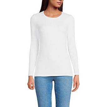 Women's Tall Lands' End Long Sleeve Micro Rib Tee