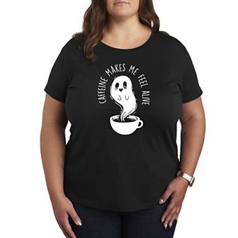 Plus Size Caffeine Makes Me Feel Alive Graphic Tee