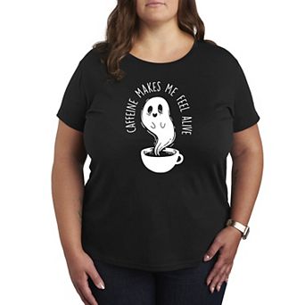 Plus Size Caffeine Makes Me Feel Alive Graphic Tee
