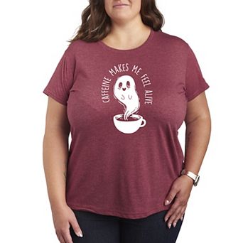 Plus Size Caffeine Makes Me Feel Alive Graphic Tee