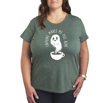 Plus Size Caffeine Makes Me Feel Alive Graphic Tee