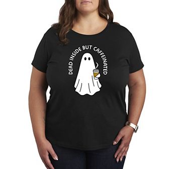 Plus Size Caffeinated Ghost Graphic Tee