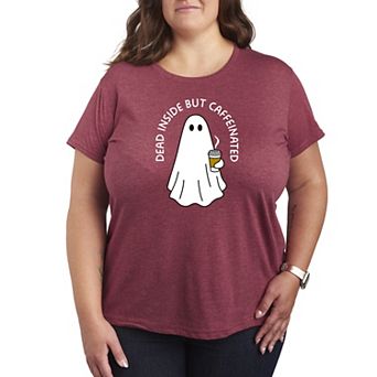 Plus Size Caffeinated Ghost Graphic Tee