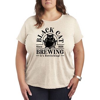 Plus Size Black Cat Brewing Graphic Tee