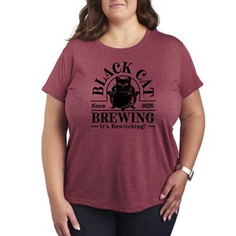 Plus Size Black Cat Brewing Graphic Tee