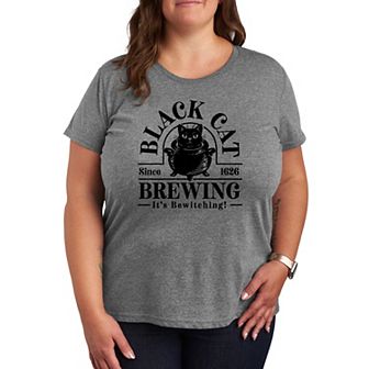 Plus Size Black Cat Brewing Graphic Tee