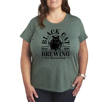 Plus Size Black Cat Brewing Graphic Tee