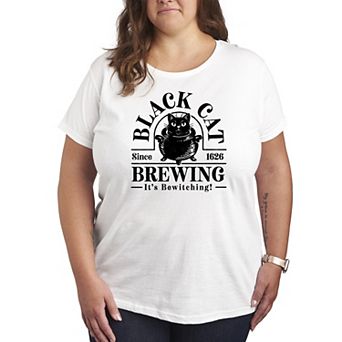 Plus Size Black Cat Brewing Graphic Tee