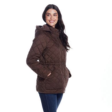 Women's Weathercast Corduroy Trimmed Quilted Anorak Jacket