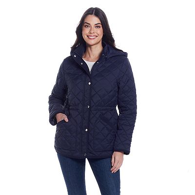 Women s Weathercast Corduroy Trimmed Quilted Anorak Jacket