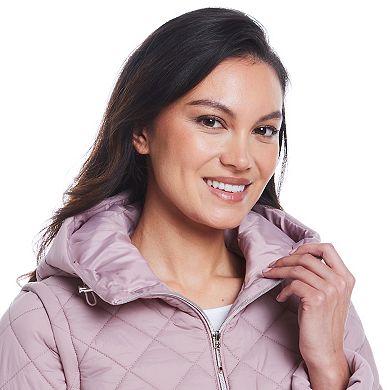 Women's Weathercast 2-in-1 Quilted Hooded Jacket with Zip Off Sleeves