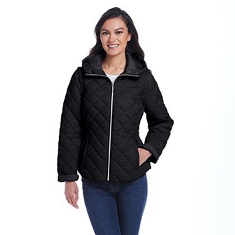 Women's Weathercast 2-in-1 Quilted Hooded Jacket with Zip Off Sleeves
