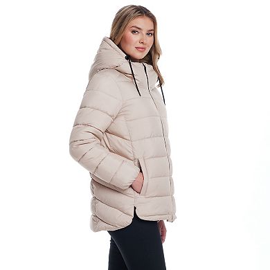 Women's Weathercast Hooded Puffer Coat with Cozy Pile