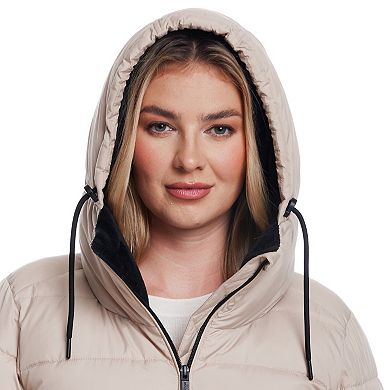 Women's Weathercast Hooded Puffer Coat with Cozy Pile
