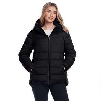 Women's Weathercast Hooded Puffer Coat with Cozy Pile